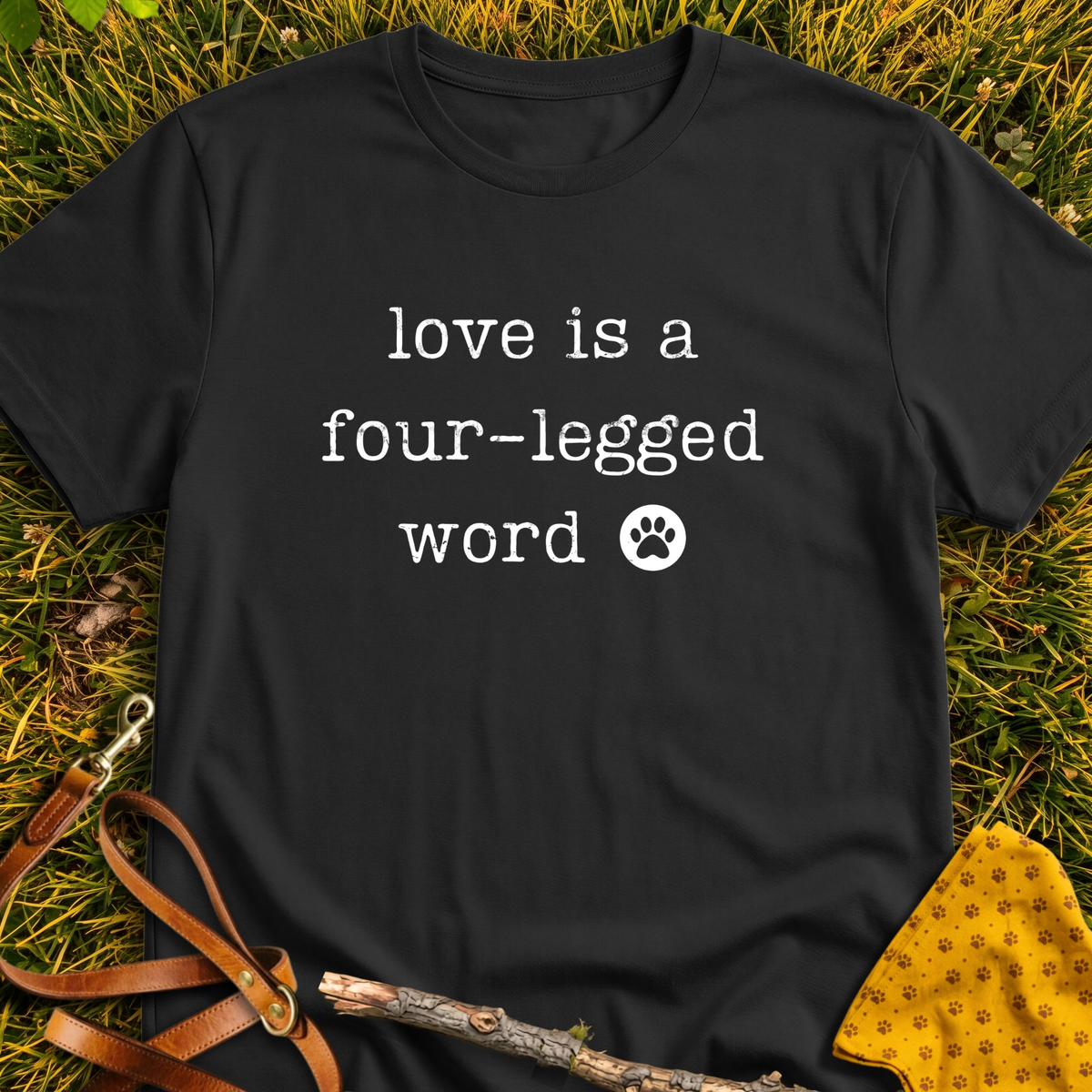 Four-Legged Word T-shirt T-shirt in Black - Furever Mode rescue dog tee
