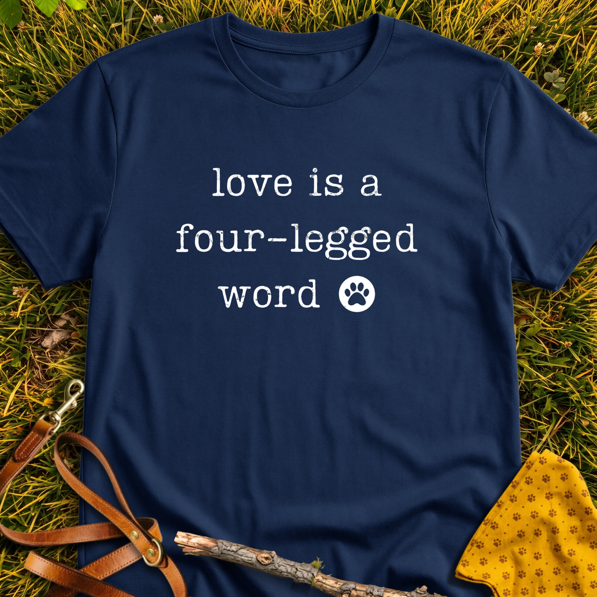 Four-Legged Word T-shirt T-shirt in Navy - Furever Mode rescue dog tee