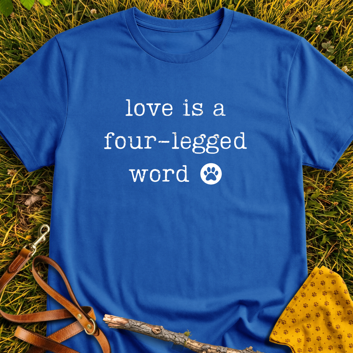 Four-Legged Word T-shirt T-shirt in Royal - Furever Mode rescue dog tee