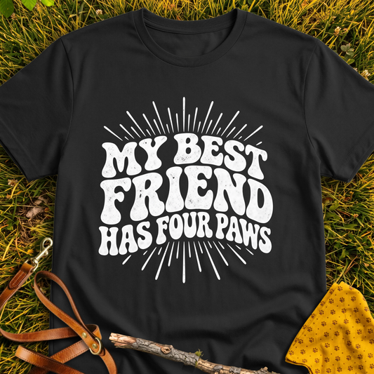Four Paws T-shirt T-shirt in Black - Furever Mode rescue dog tee