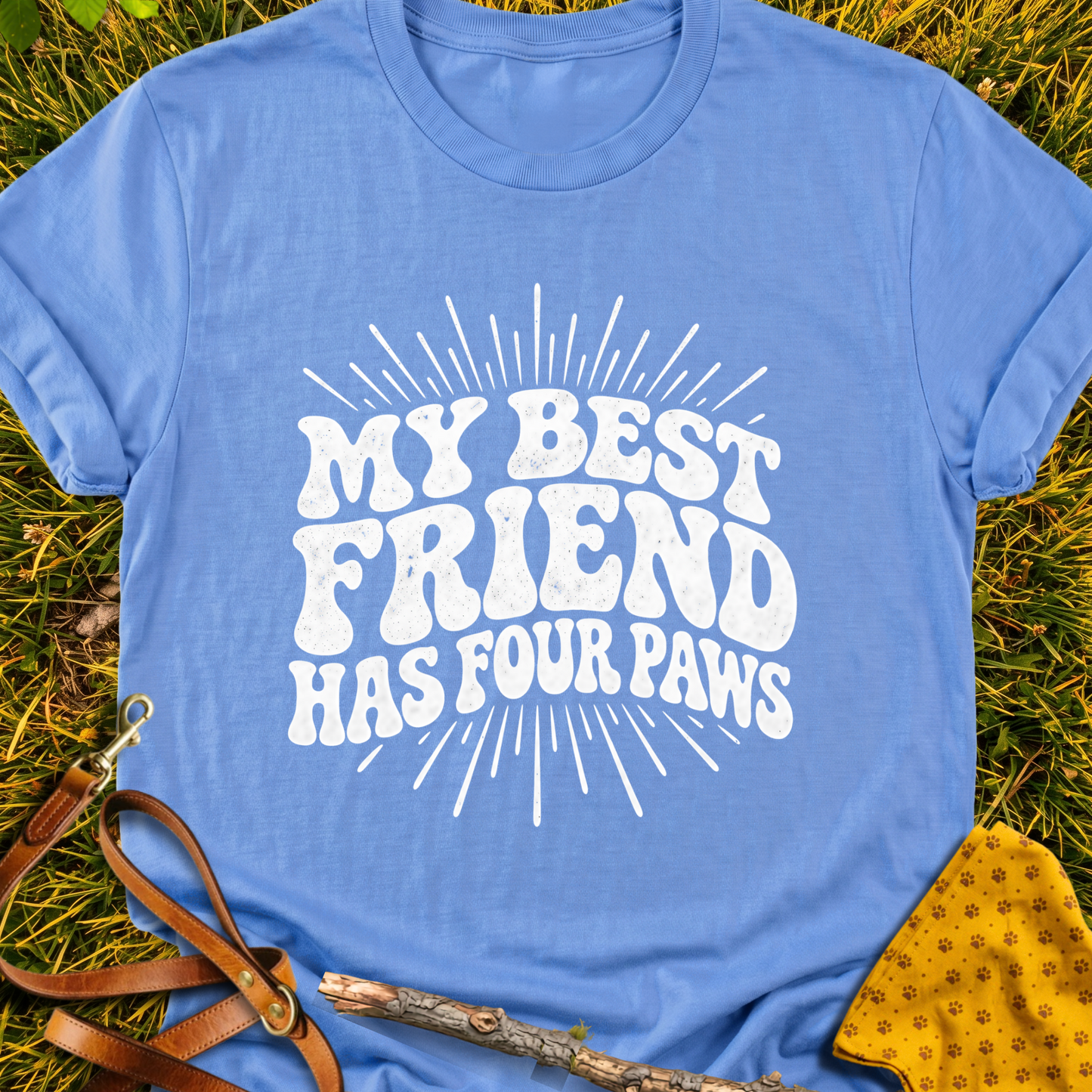 Four Paws T-shirt T-shirt in Carolina Blue - Furever Mode rescue dog tee
