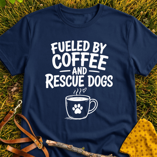 Fueled By T-shirt T-shirt in Navy - Furever Mode rescue dog tee
