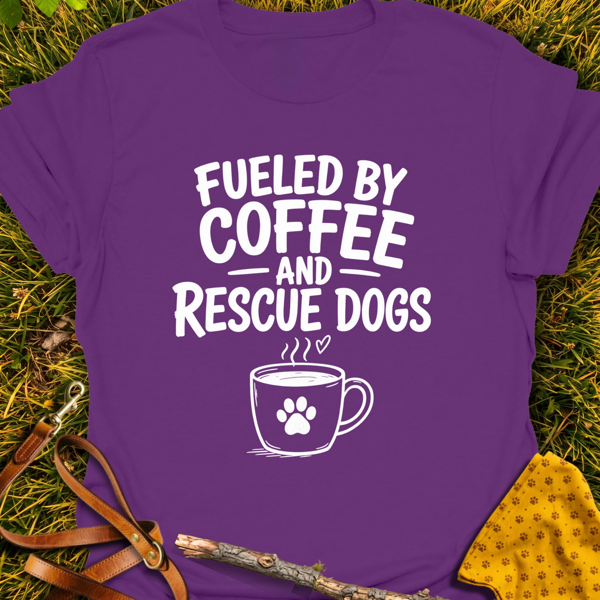 Fueled By T-shirt T-shirt in Purple - Furever Mode rescue dog tee