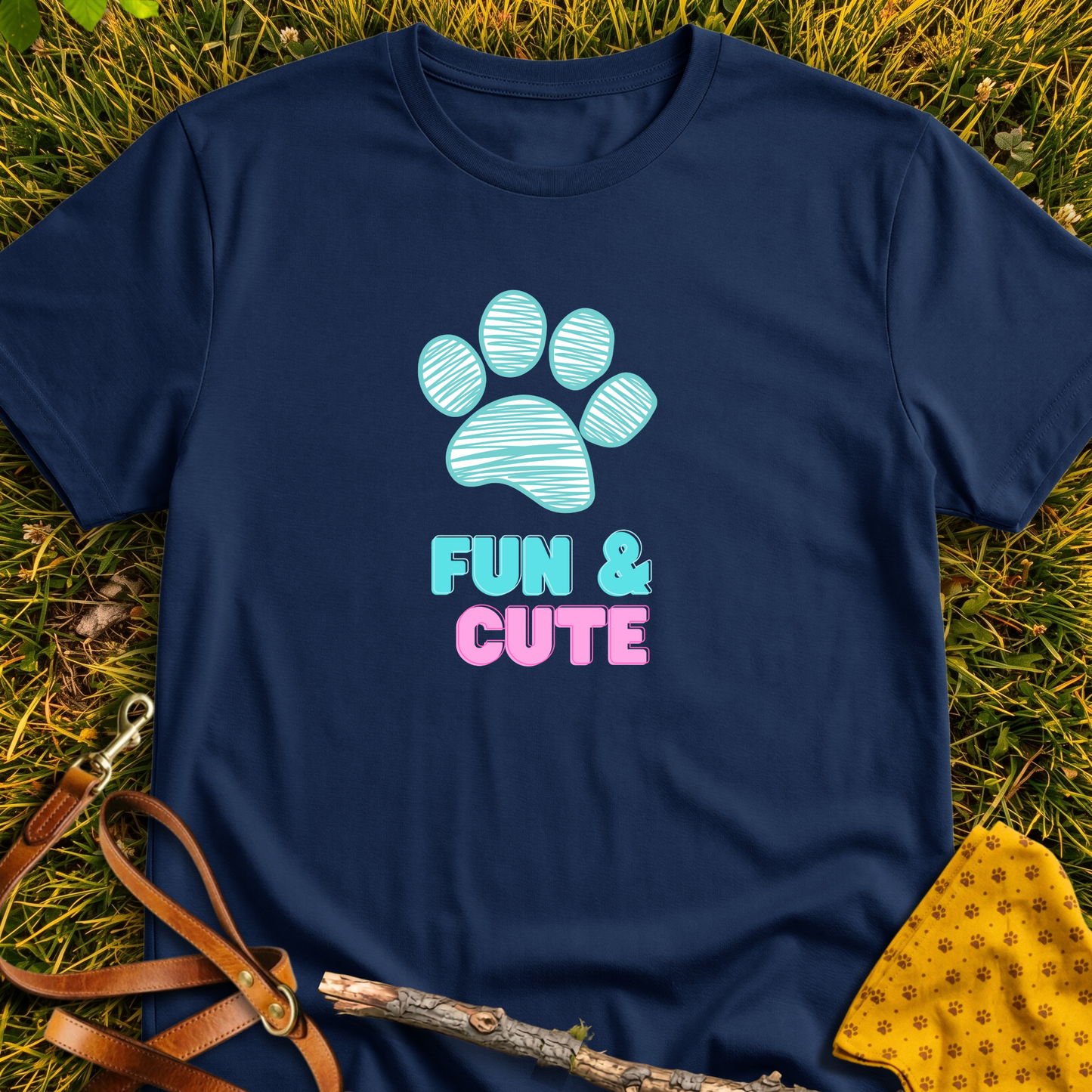 Fun & Cute T-shirt T-shirt in Navy - Furever Mode rescue dog tee