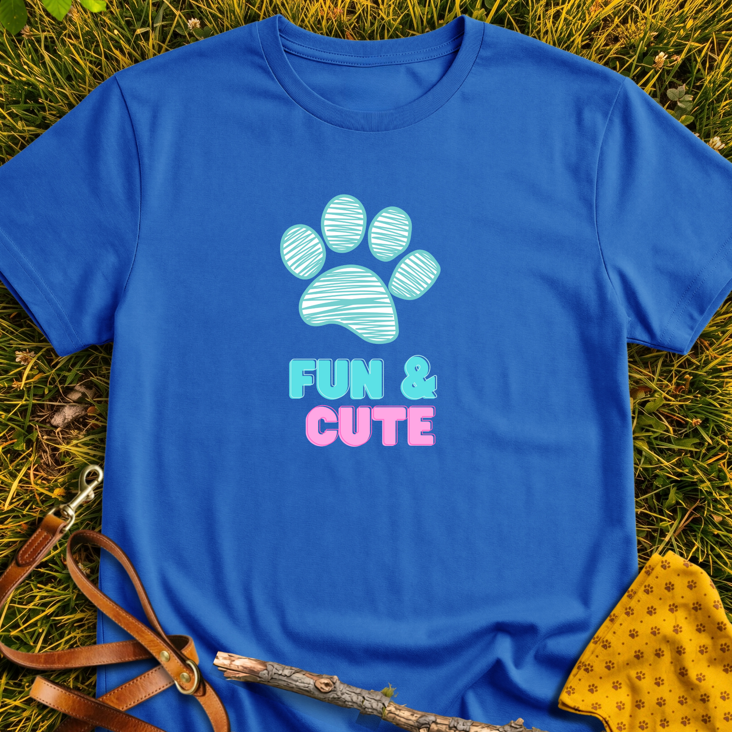 Fun & Cute T-shirt T-shirt in Royal - Furever Mode rescue dog tee