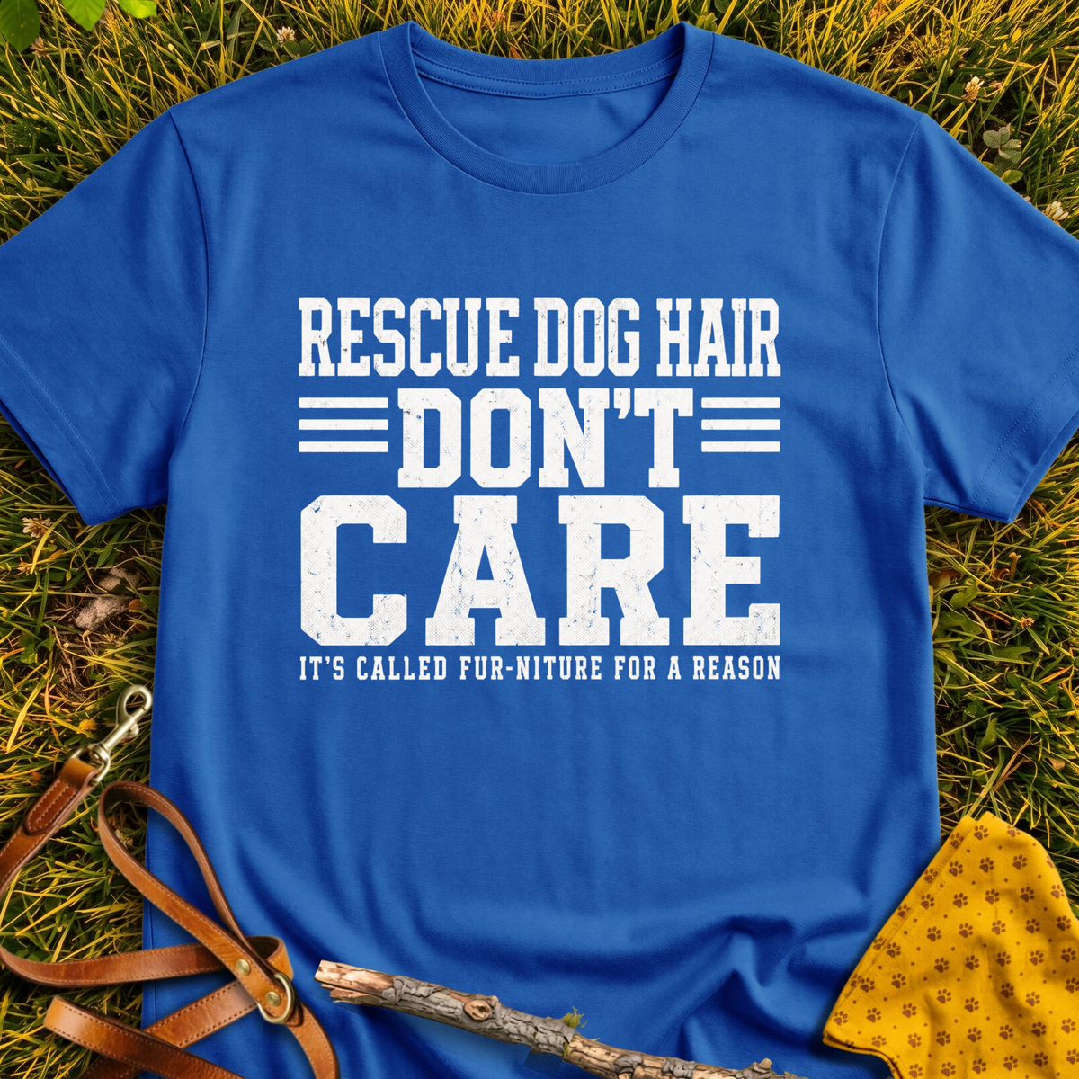Fur-niture T-shirt T-shirt in Royal - Furever Mode rescue dog tee