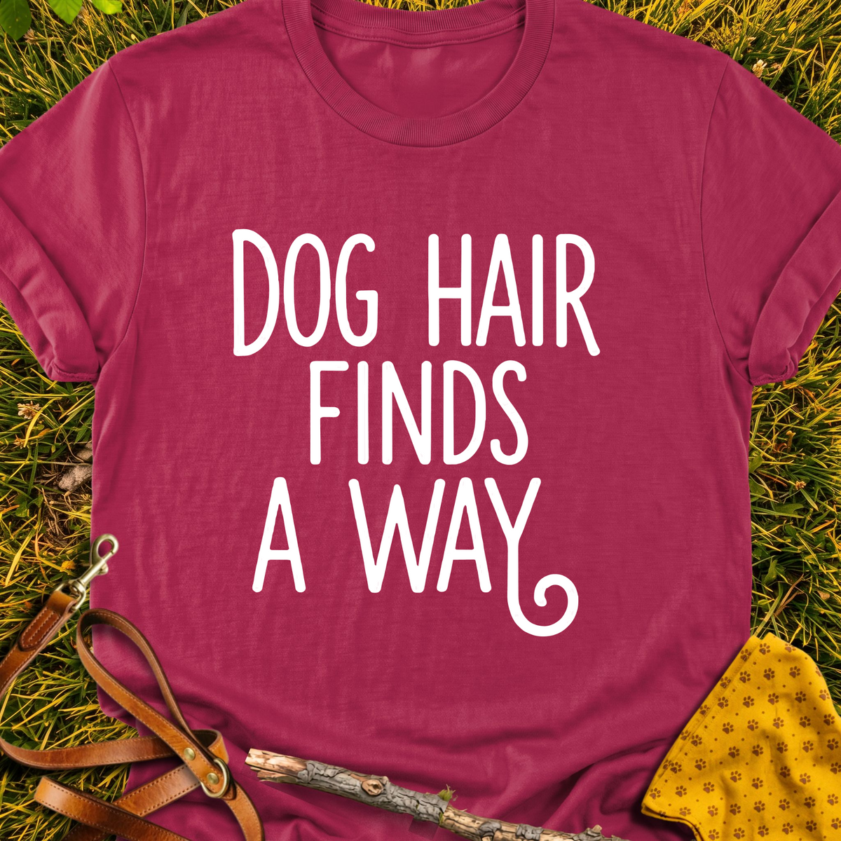 Fur Finds T-shirt T-shirt in Cardinal Red - Furever Mode rescue dog tee