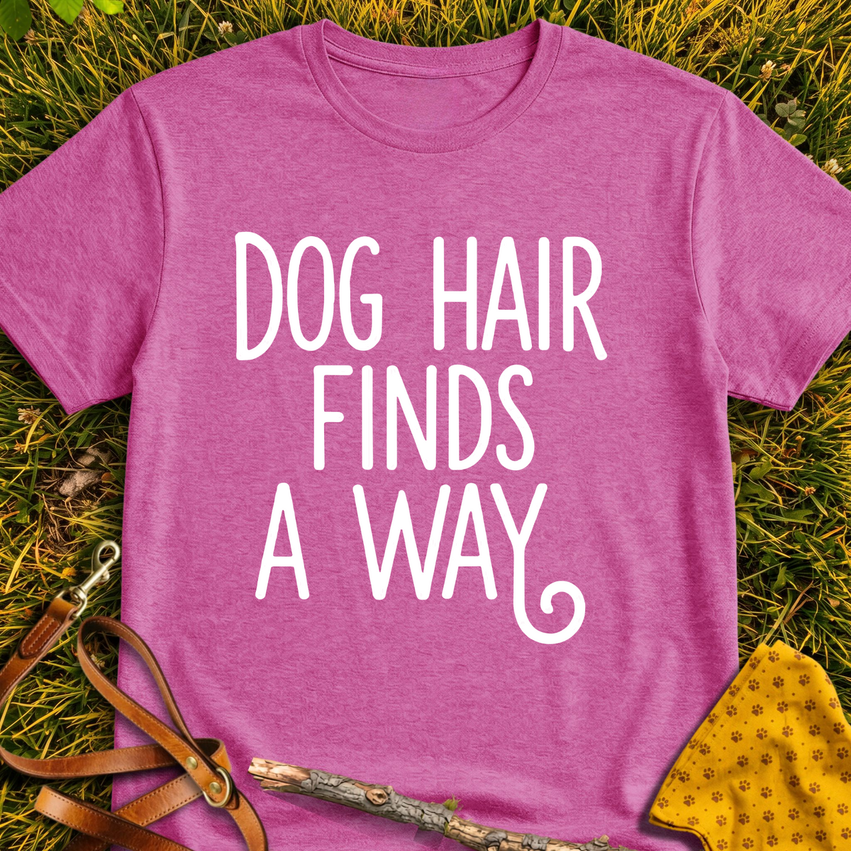 Fur Finds T-shirt T-shirt in Heather Berry - Furever Mode rescue dog tee
