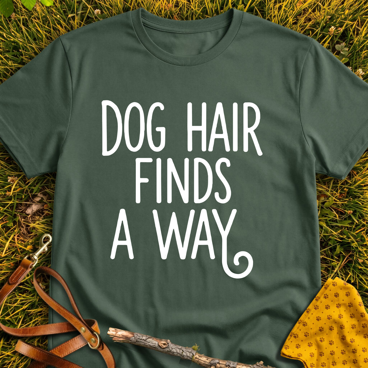 Fur Finds T-shirt T-shirt in Military Green - Furever Mode rescue dog tee