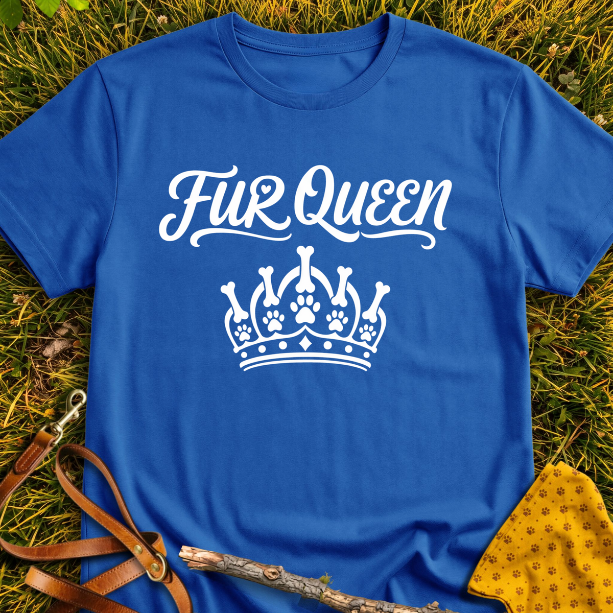 Fur Queen T-shirt T-shirt in Royal - Furever Mode rescue dog tee