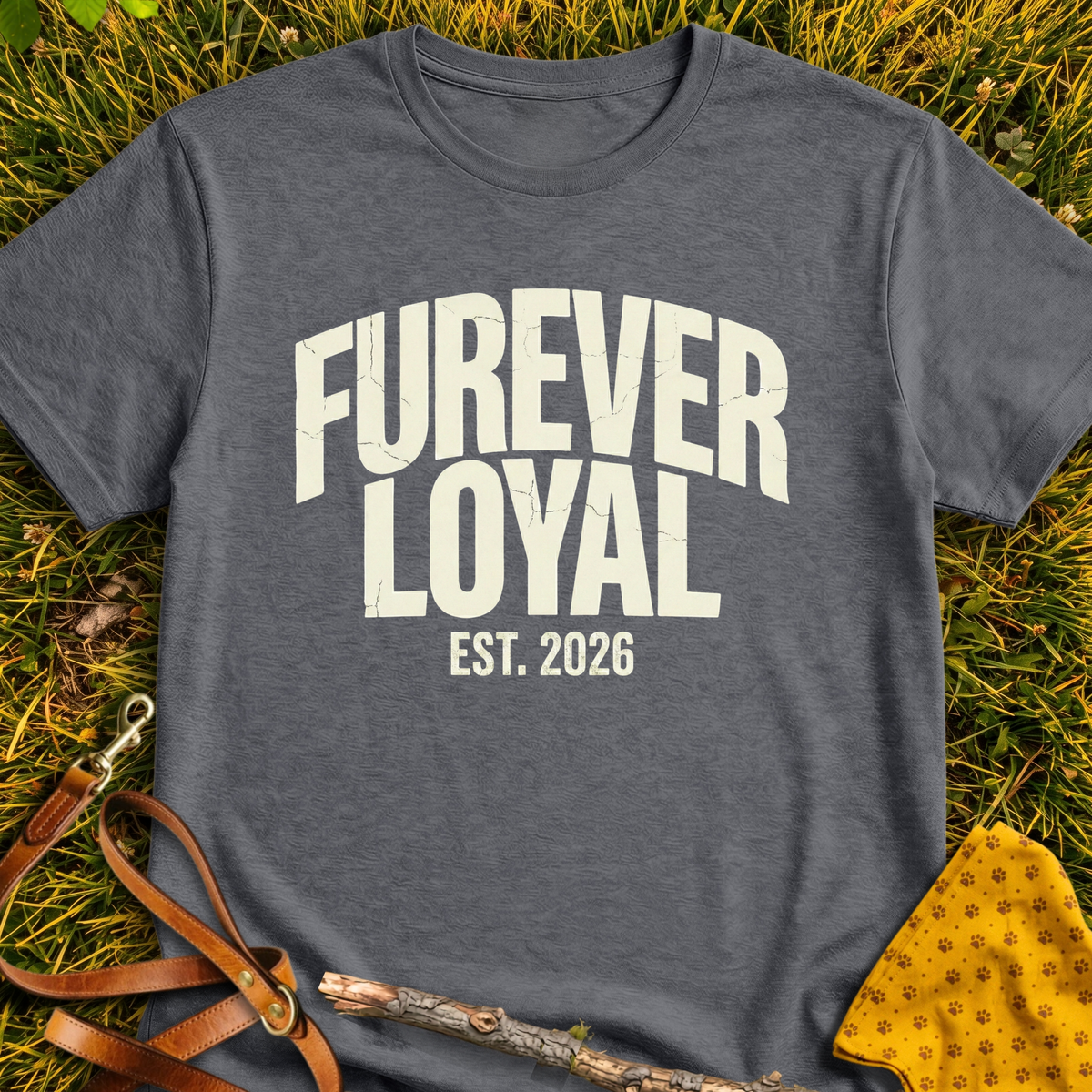 Furever Loyal T-shirt T-shirt in Dark Heather - Furever Mode rescue dog tee