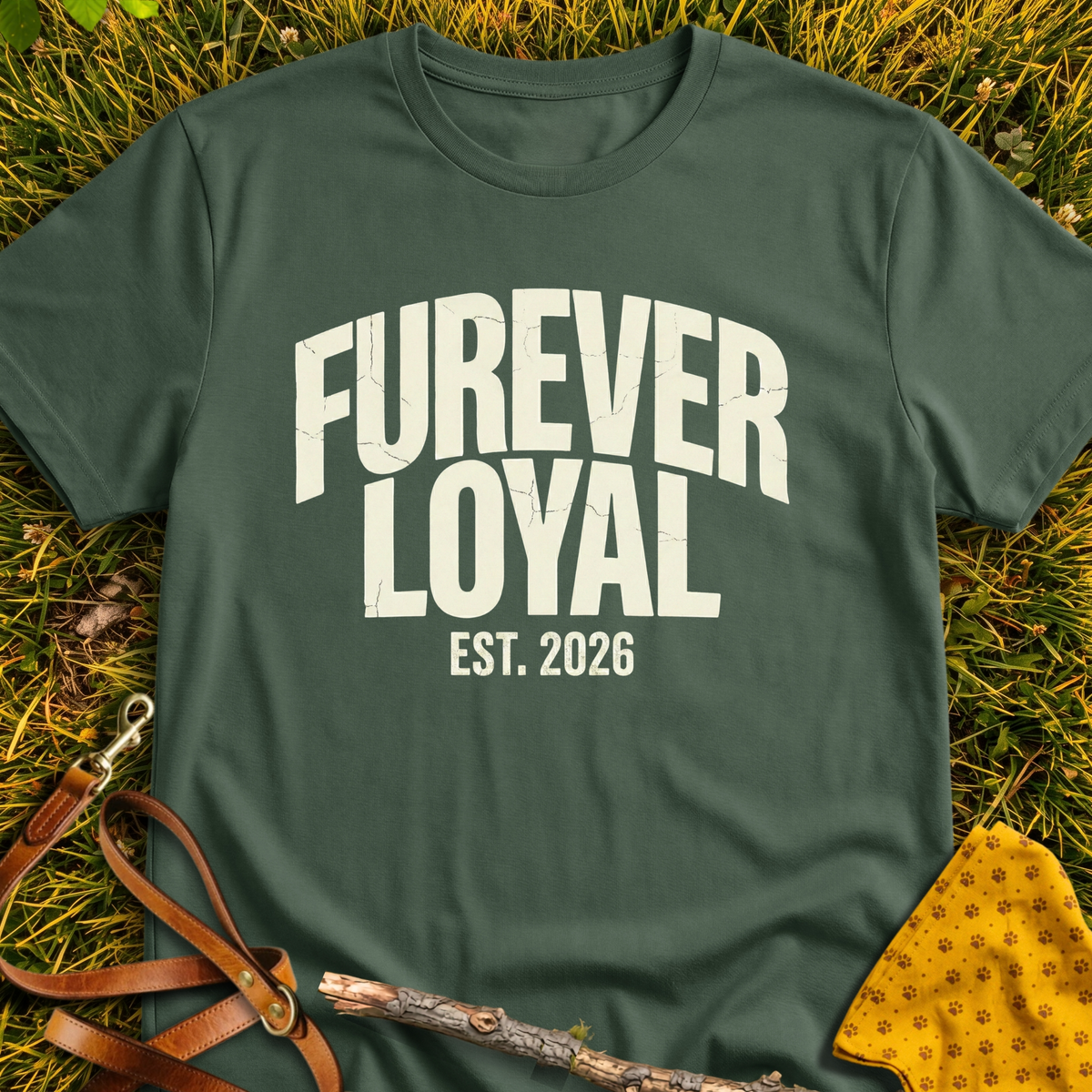 Furever Loyal T-shirt T-shirt in Military Green - Furever Mode rescue dog tee