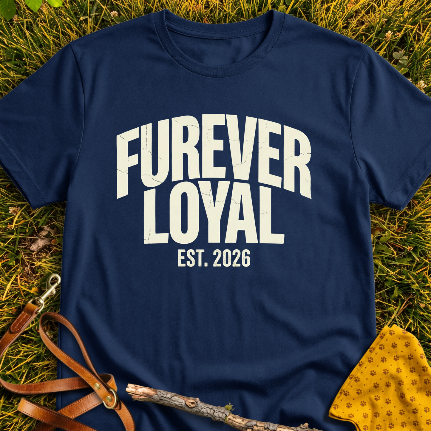 Furever Loyal T-shirt T-shirt in Navy - Furever Mode rescue dog tee