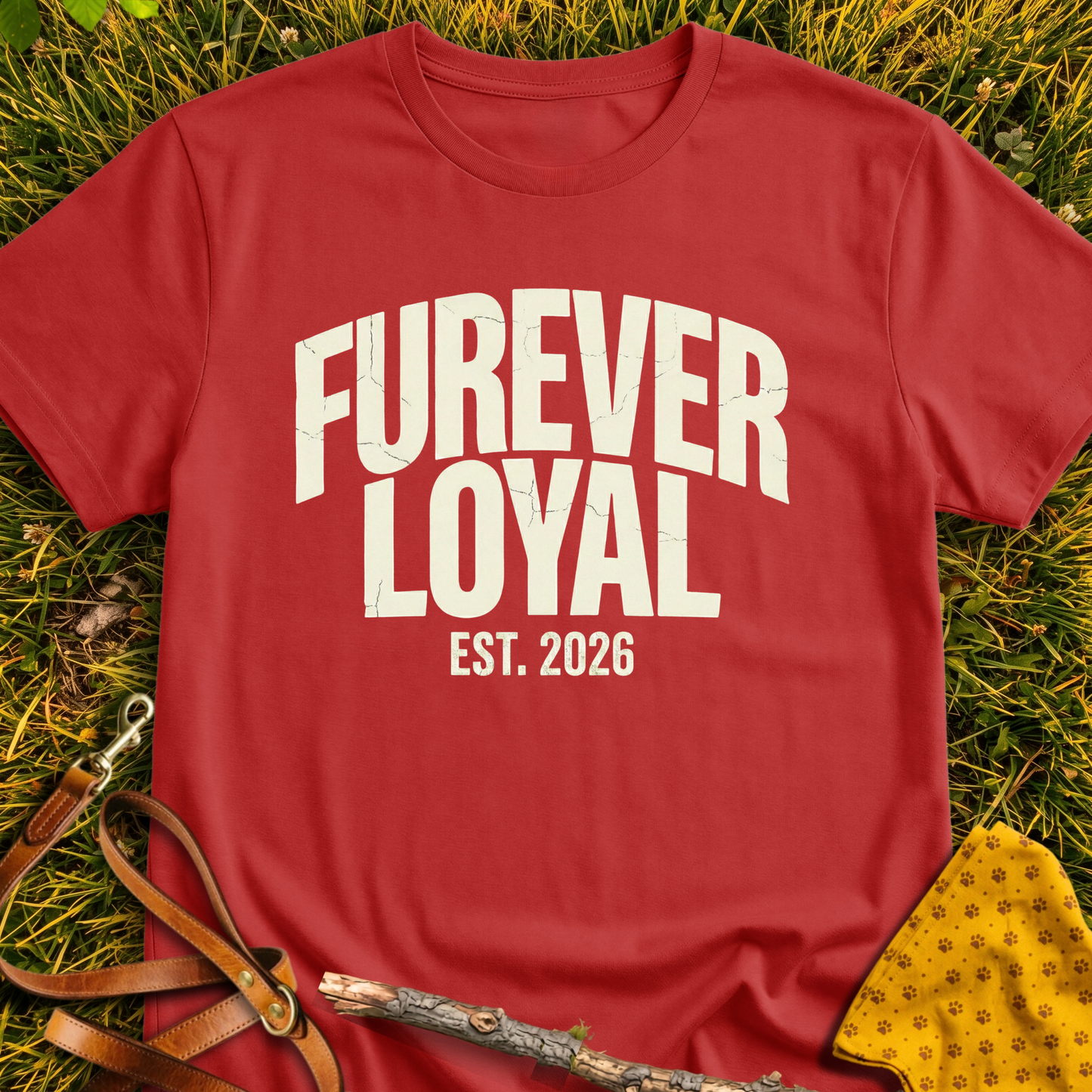 Furever Loyal T-shirt T-shirt in Red - Furever Mode rescue dog tee