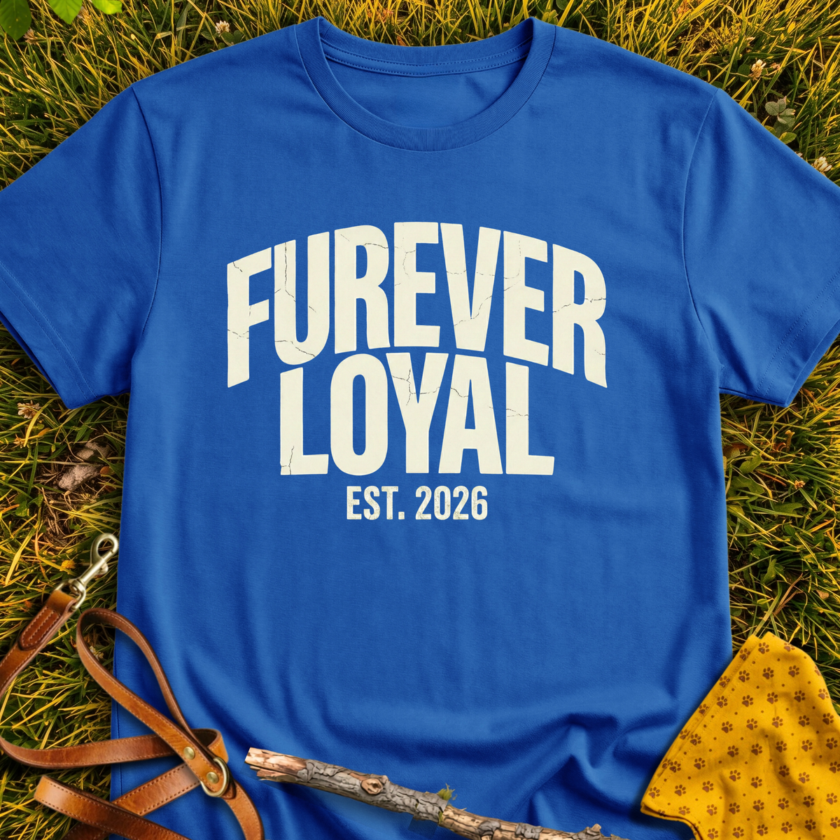 Furever Loyal T-shirt T-shirt in Royal - Furever Mode rescue dog tee