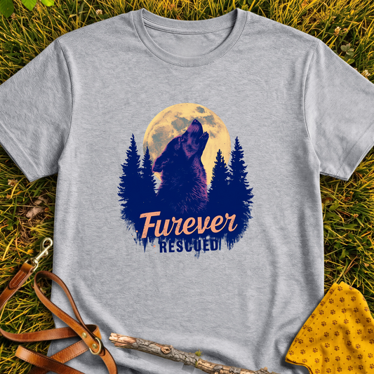 Furever Rescued Moon T-shirt T-shirt in Sport Grey - Furever Mode rescue dog tee