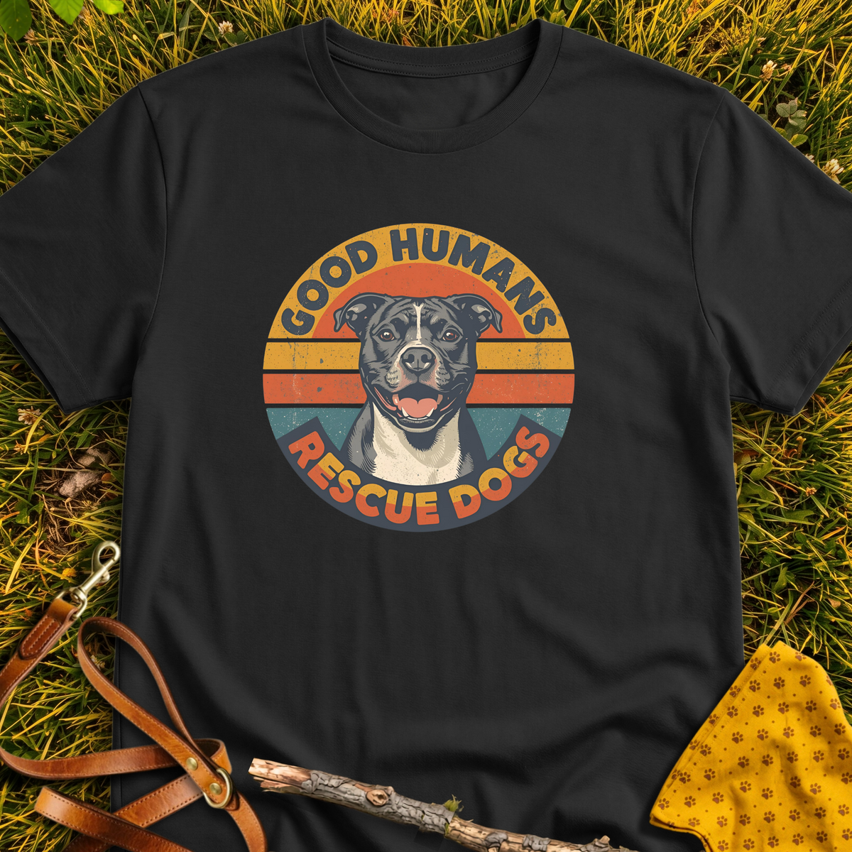 Good Humans Rescue Dogs T-shirt T-shirt in Black - Furever Mode rescue dog tee
