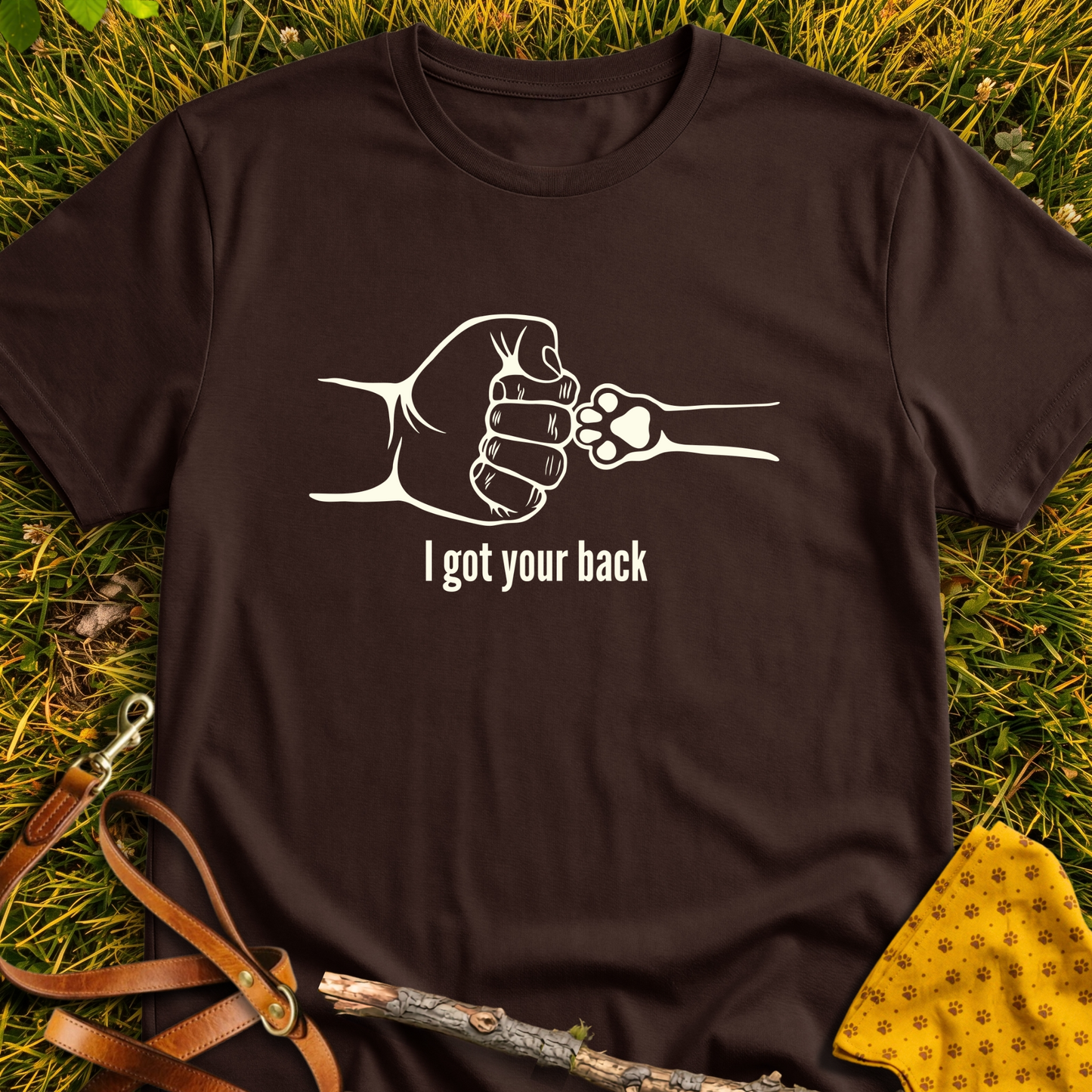 Got Your Back T-shirt T-shirt in Dark Chocolate - Furever Mode rescue dog tee