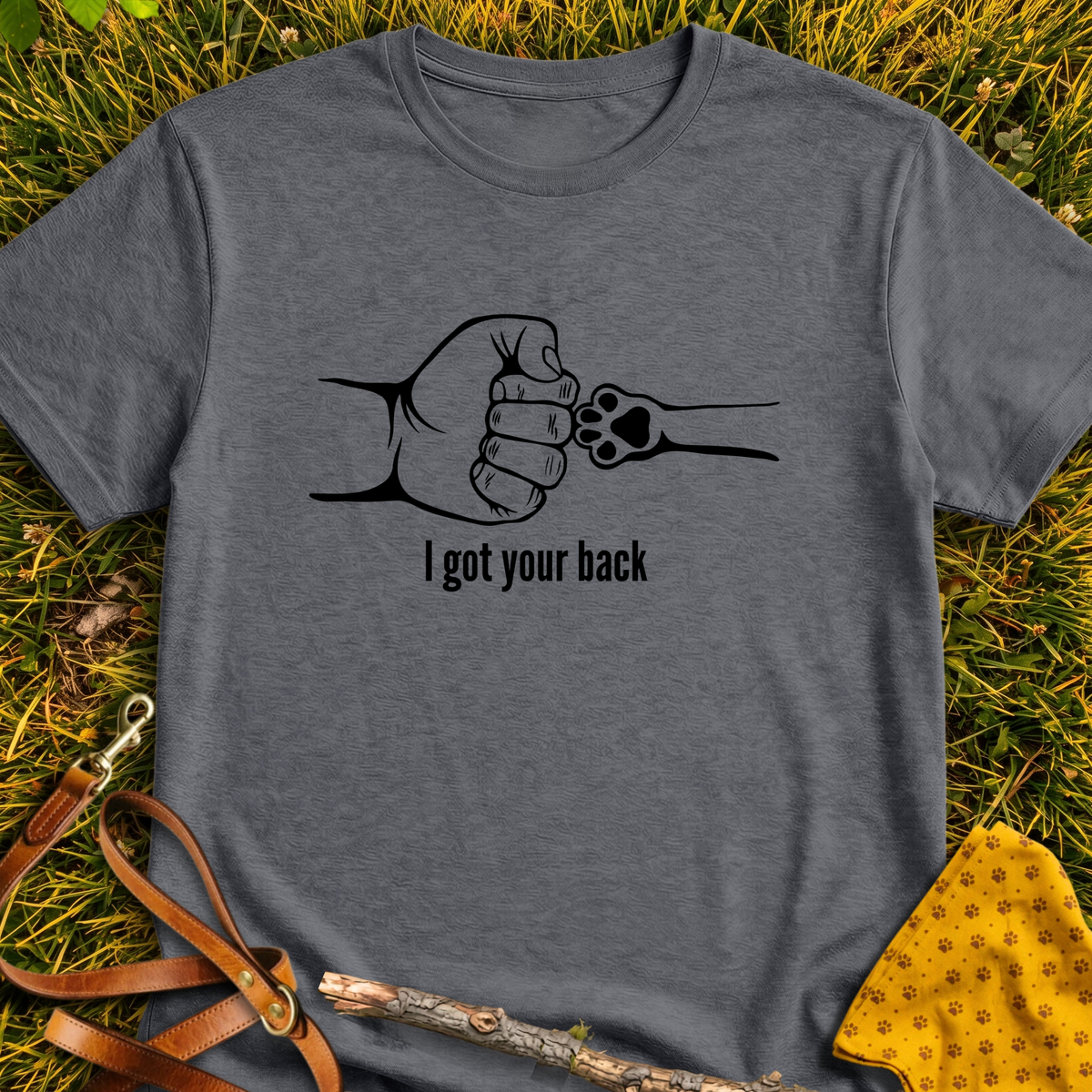 Got Your Back T-shirt T-shirt in Dark Heather - Furever Mode rescue dog tee