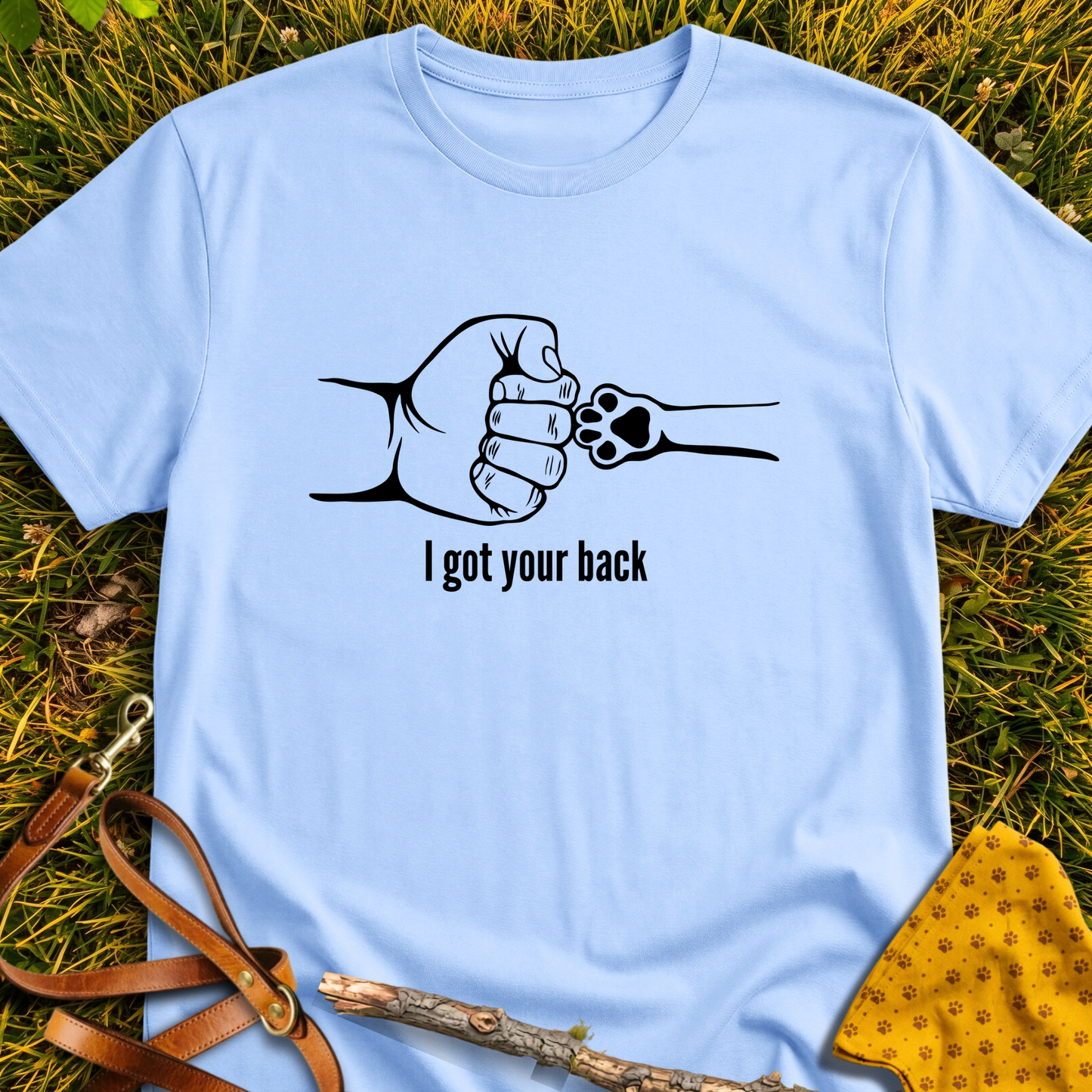 Got Your Back T-shirt T-shirt in Light Blue - Furever Mode rescue dog tee