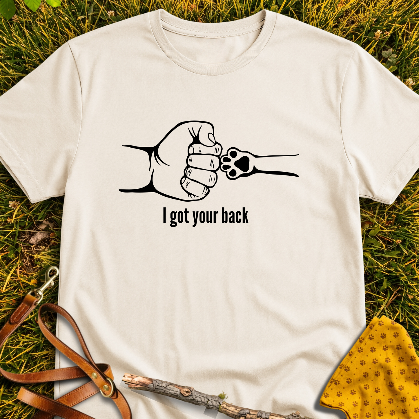 Got Your Back T-shirt T-shirt in Natural - Furever Mode rescue dog tee