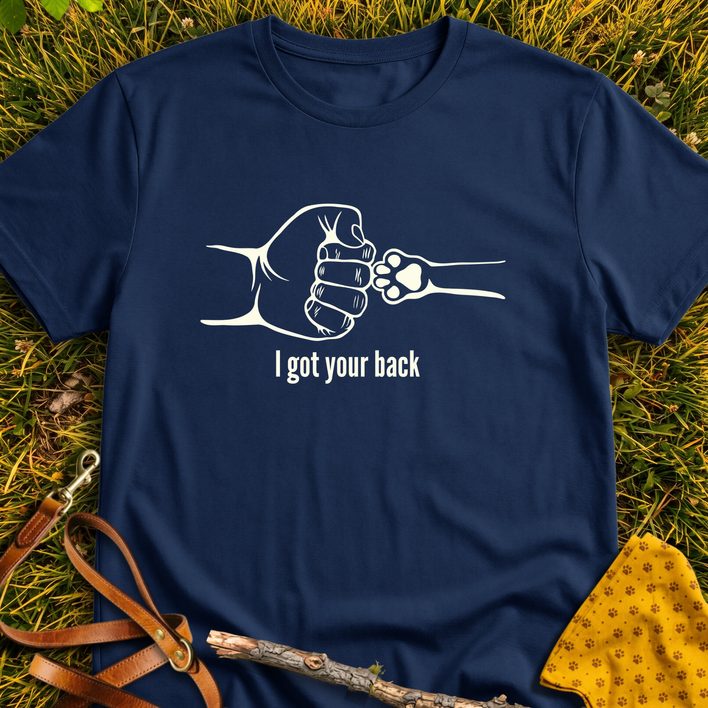 Got Your Back T-shirt T-shirt in Navy - Furever Mode rescue dog tee