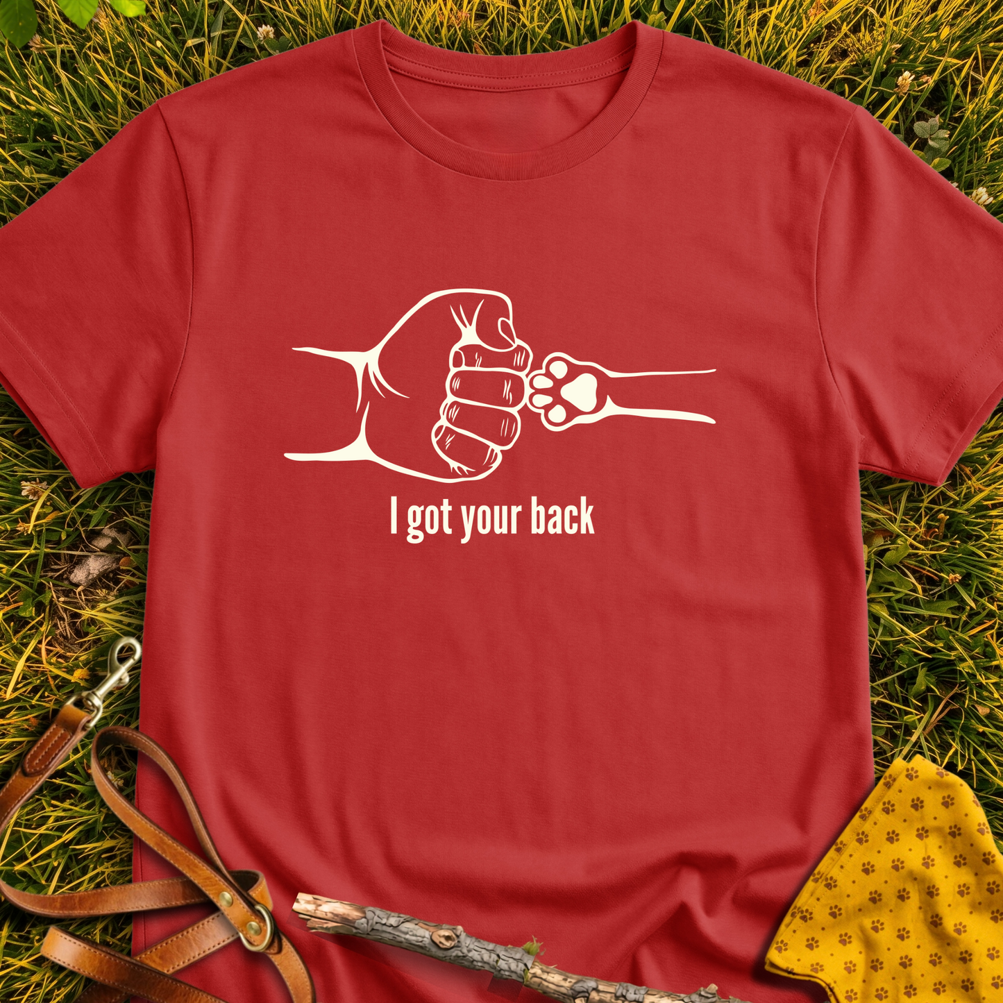 Got Your Back T-shirt T-shirt in Red - Furever Mode rescue dog tee