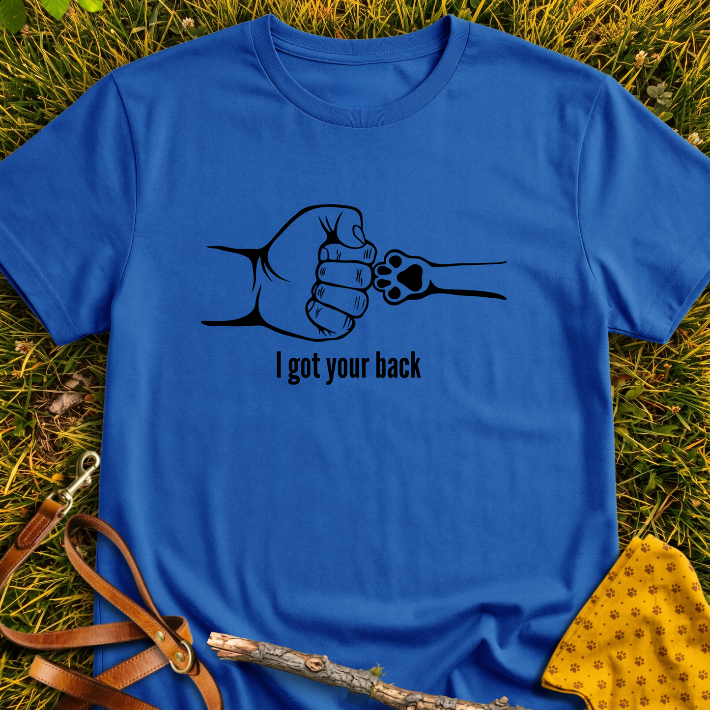Got Your Back T-shirt T-shirt in Royal - Furever Mode rescue dog tee