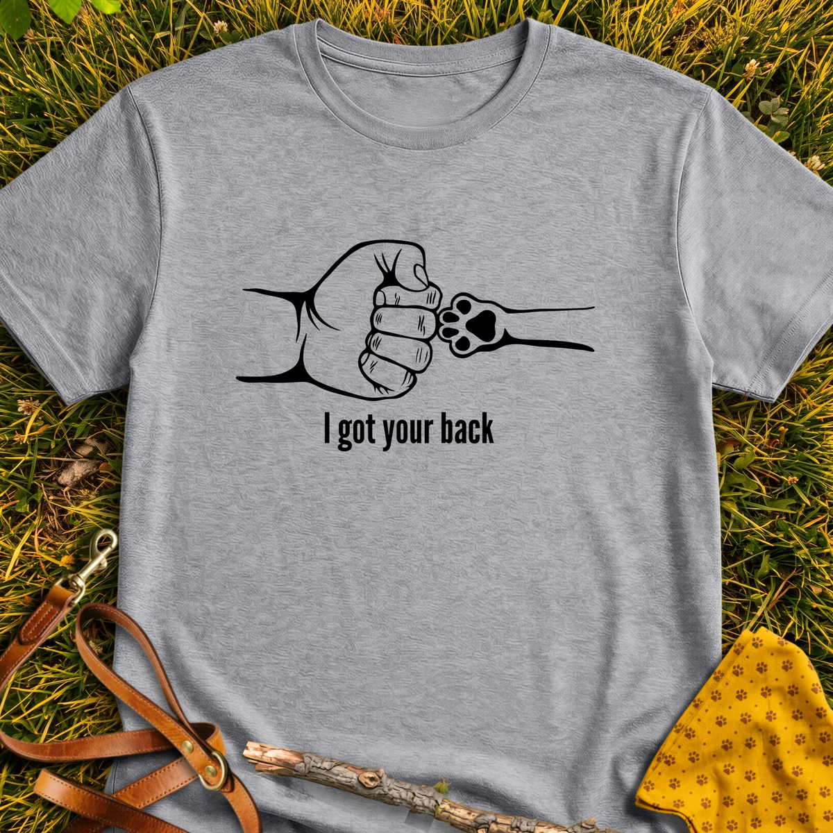 Got Your Back T-shirt T-shirt in Sport Grey - Furever Mode rescue dog tee