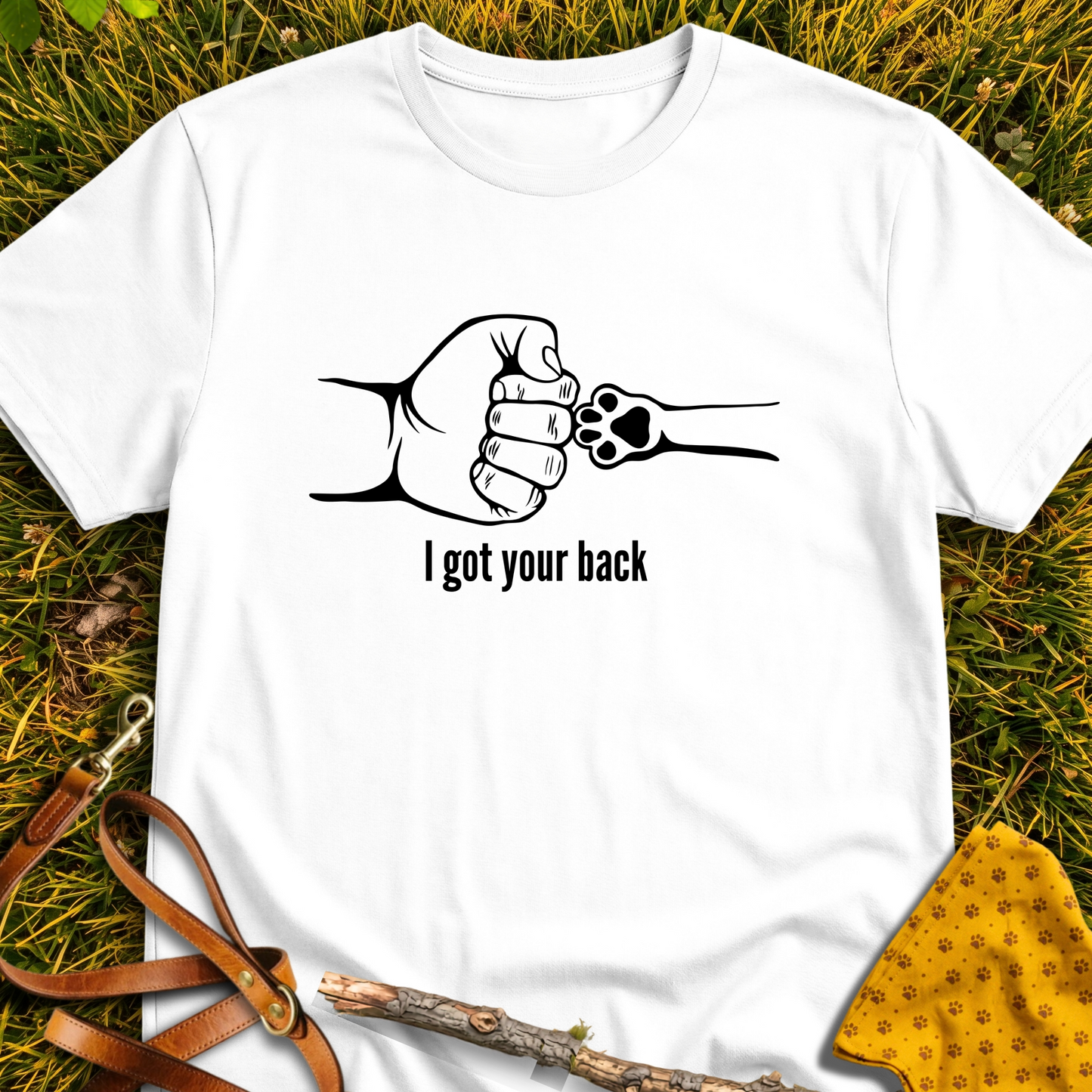 Got Your Back T-shirt T-shirt in White - Furever Mode rescue dog tee