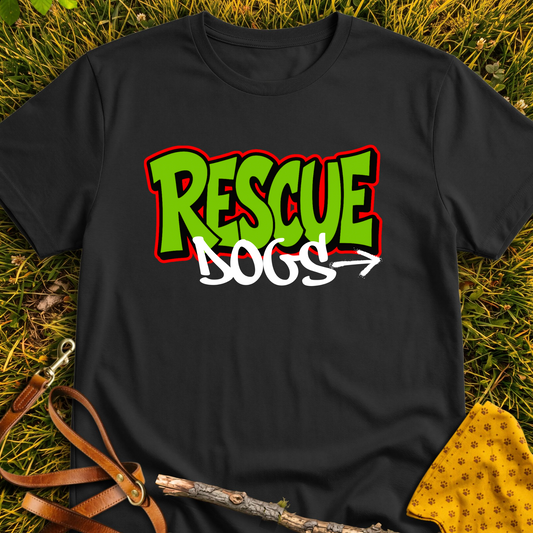 Graffiti Dogs T-shirt T-shirt in Black - Furever Mode rescue dog tee