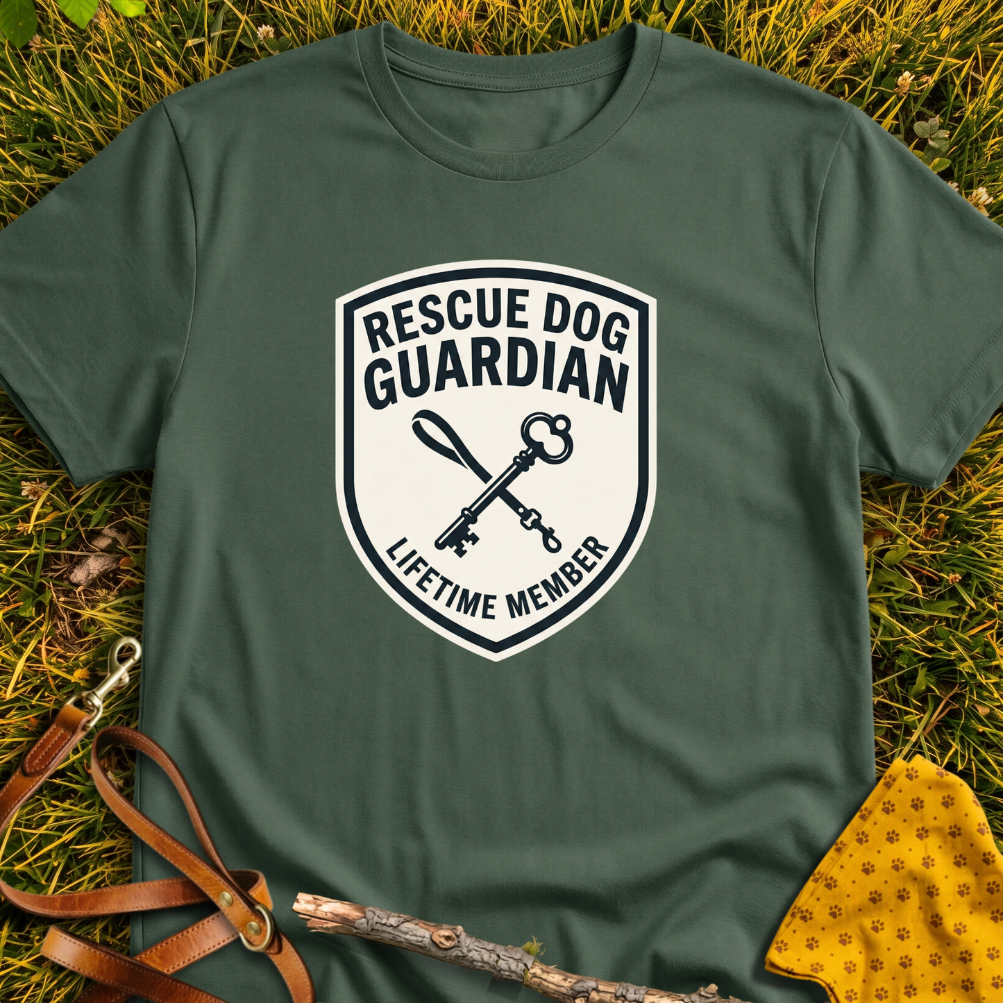 Guardian Member T-shirt T-shirt in Military Green - Furever Mode rescue dog tee