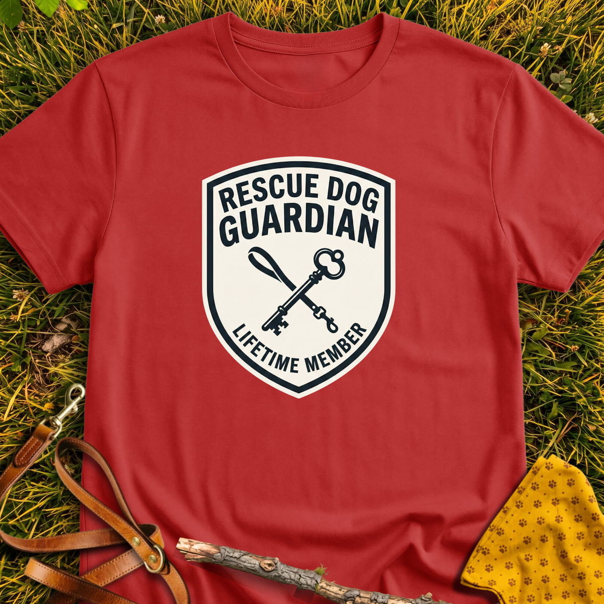 Guardian Member T-shirt T-shirt in Red - Furever Mode rescue dog tee