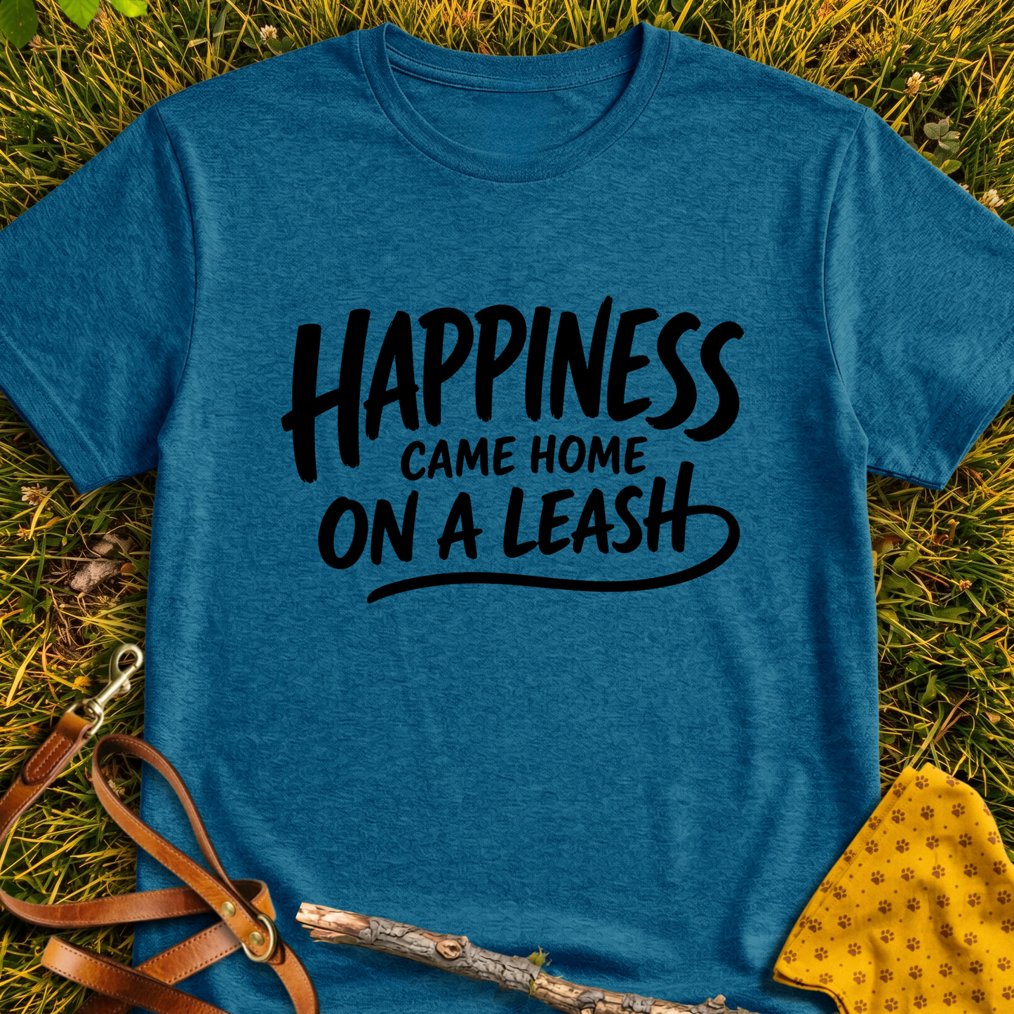 Happiness T-shirt T-shirt in Antique Sapphire - Furever Mode rescue dog tee
