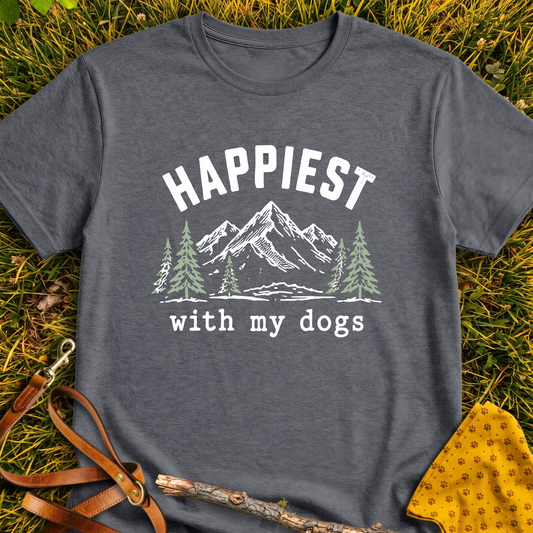 Happy Trails T-shirt T-shirt in Dark Heather - Furever Mode rescue dog tee