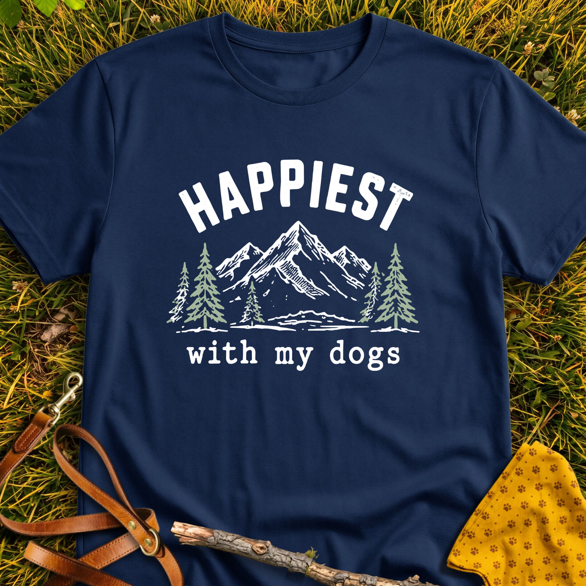 Happy Trails T-shirt T-shirt in Navy - Furever Mode rescue dog tee