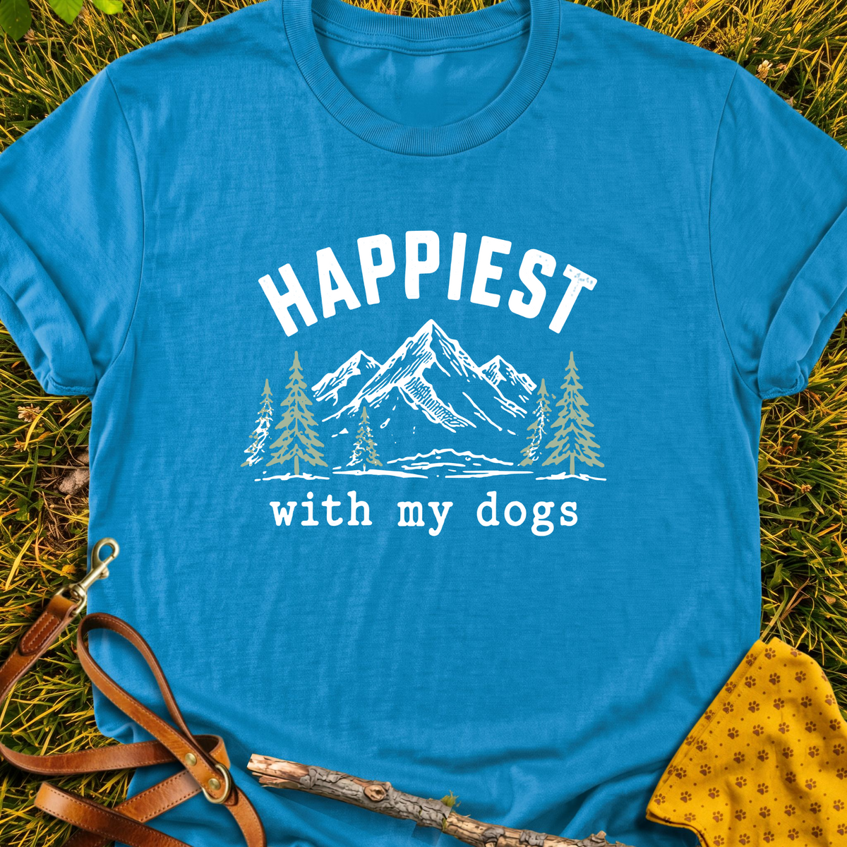 Happy Trails T-shirt T-shirt in Sapphire - Furever Mode rescue dog tee