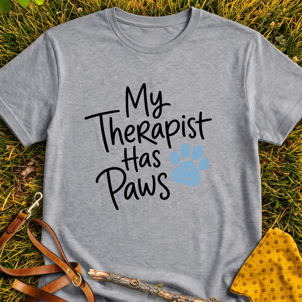 Has Paws T-shirt T-shirt in Sport Grey - Furever Mode rescue dog tee