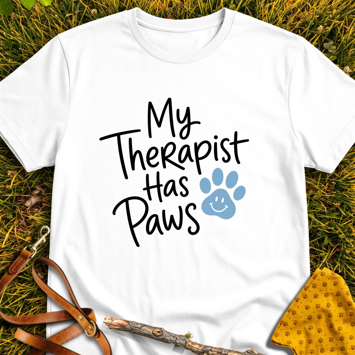 Has Paws T-shirt T-shirt in White - Furever Mode rescue dog tee