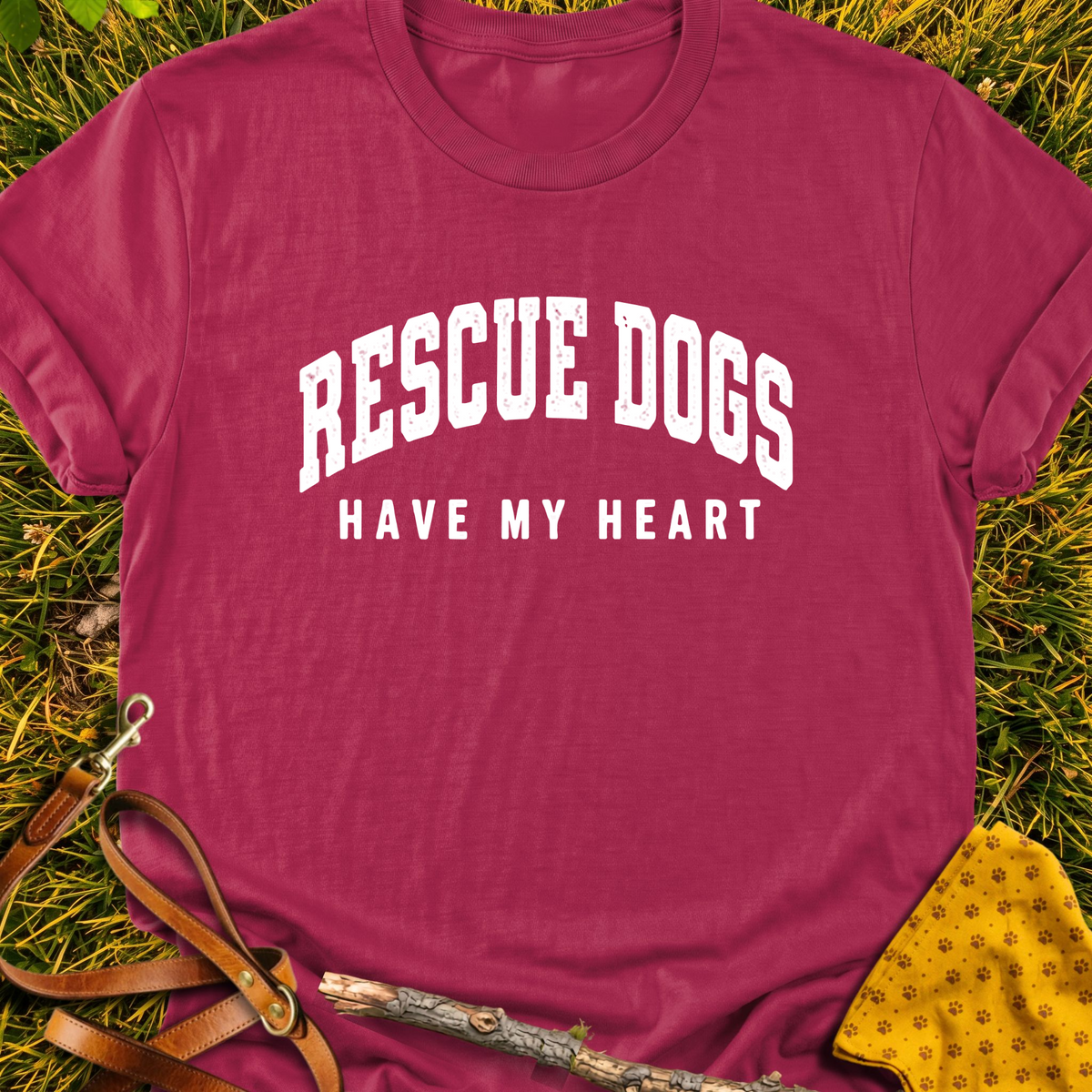 Heartstrings T-shirt T-shirt in Cardinal Red - Furever Mode rescue dog tee
