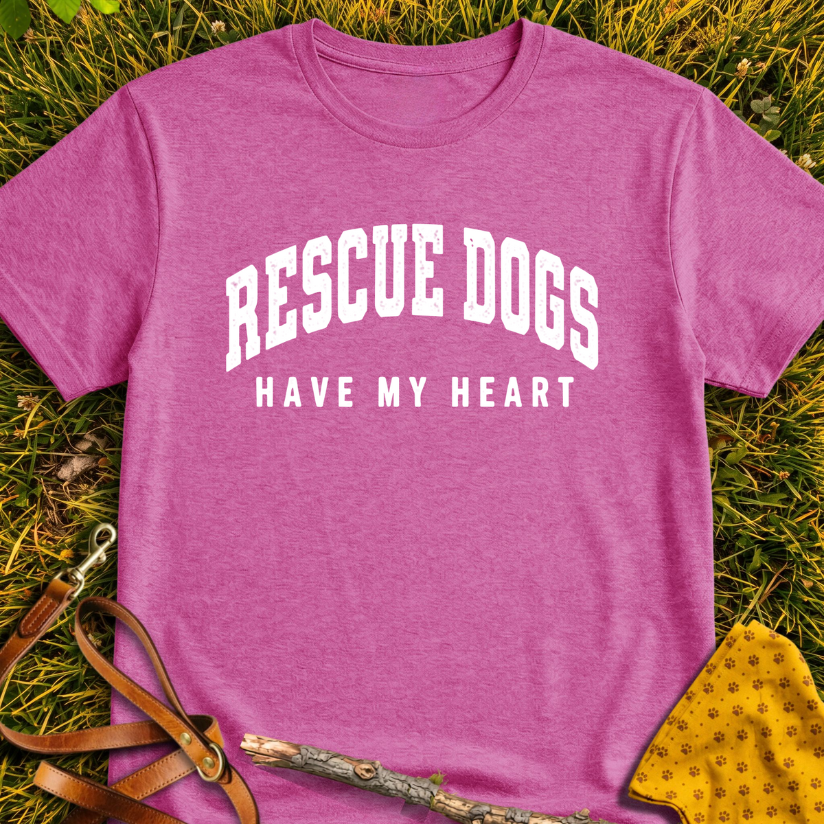 Heartstrings T-shirt T-shirt in Heather Berry - Furever Mode rescue dog tee