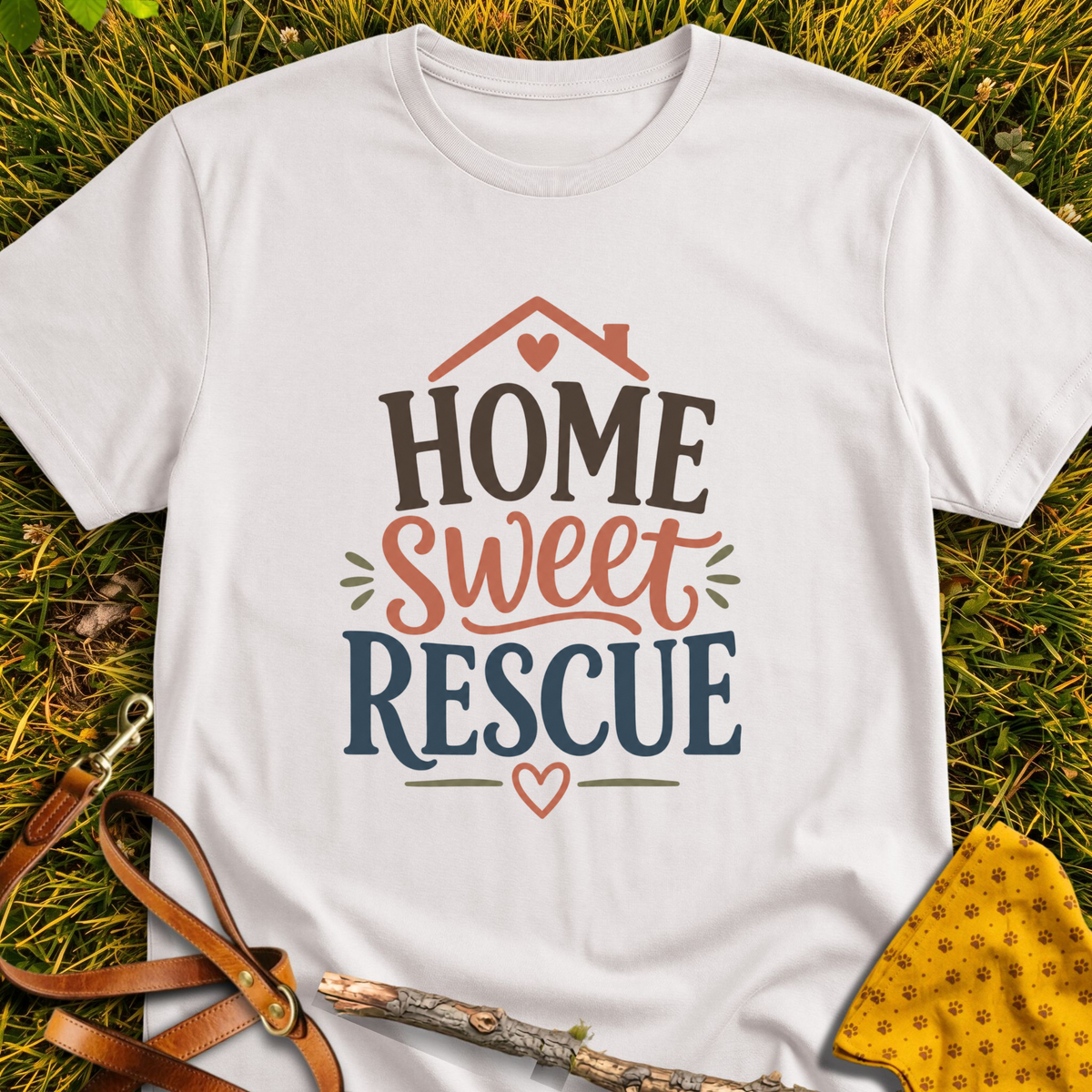 Home Sweet T-shirt T-shirt in Ice Grey - Furever Mode rescue dog tee