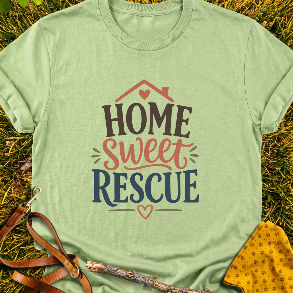 Home Sweet T-shirt T-shirt in Pistachio - Furever Mode rescue dog tee