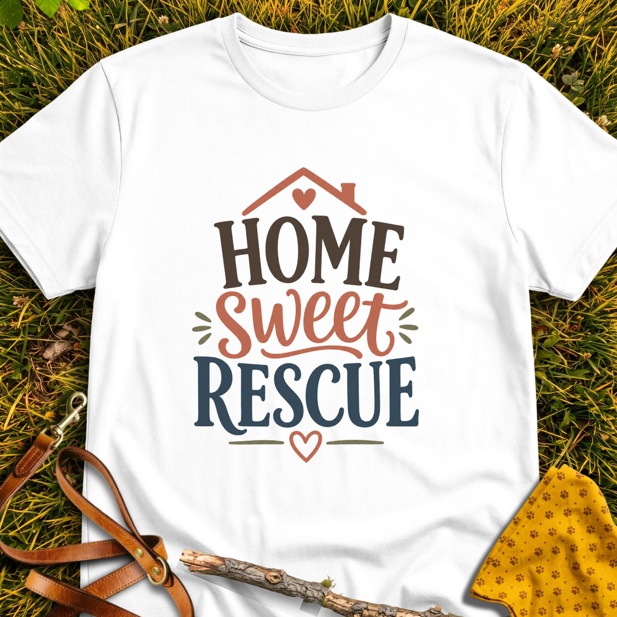 Home Sweet T-shirt T-shirt in White - Furever Mode rescue dog tee