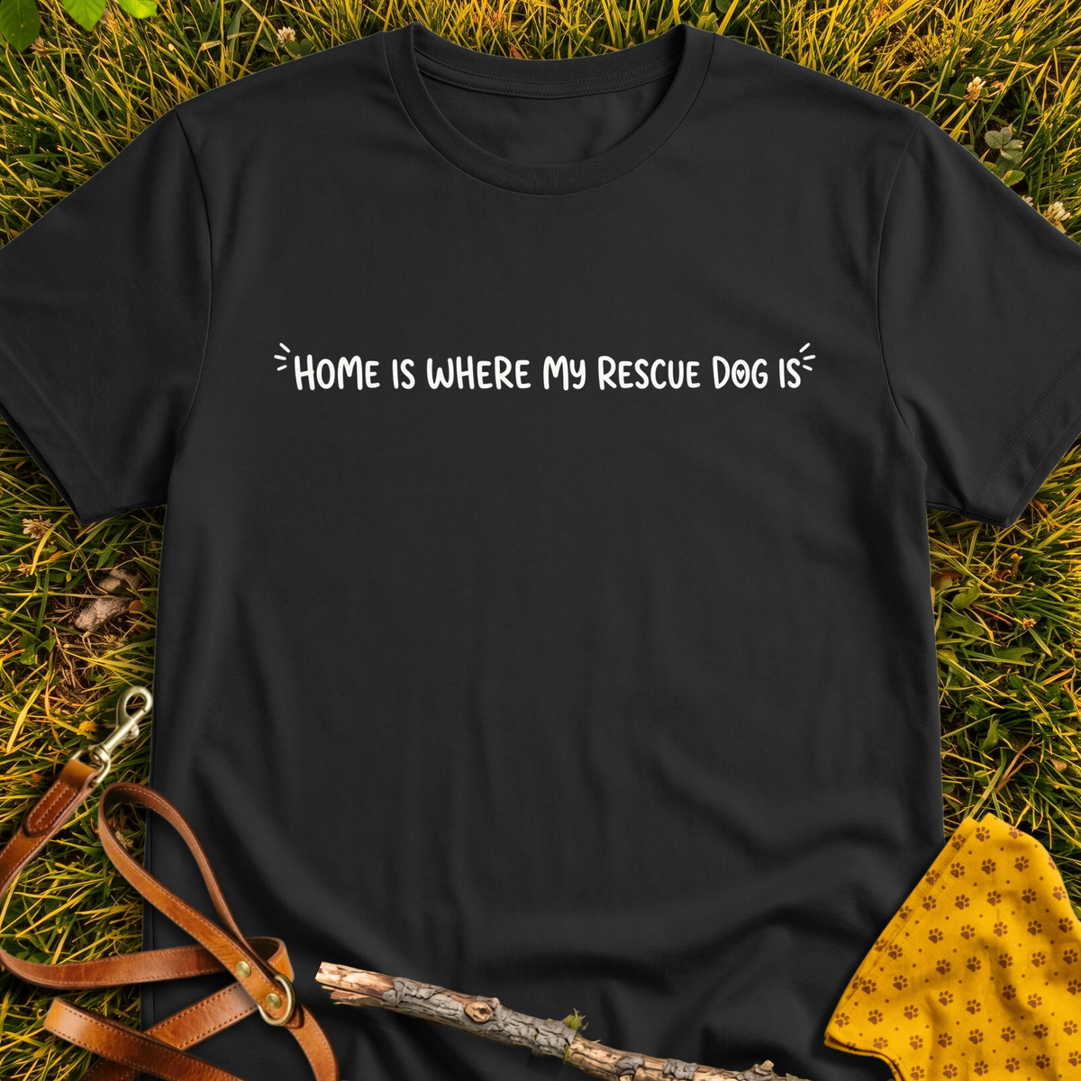 Home T-shirt T-shirt in Black - Furever Mode rescue dog tee