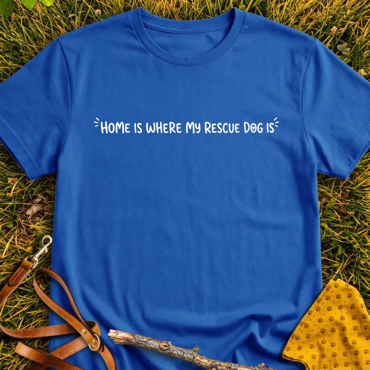 Home T-shirt T-shirt in Royal - Furever Mode rescue dog tee