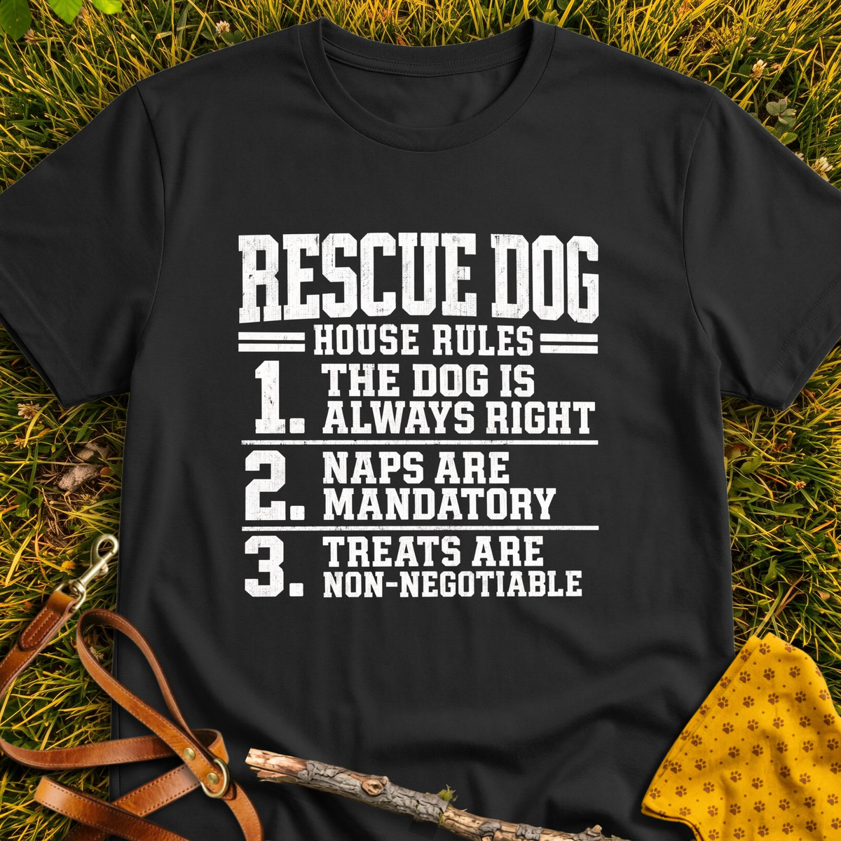 House Rules T-shirt T-shirt in Black - Furever Mode rescue dog tee