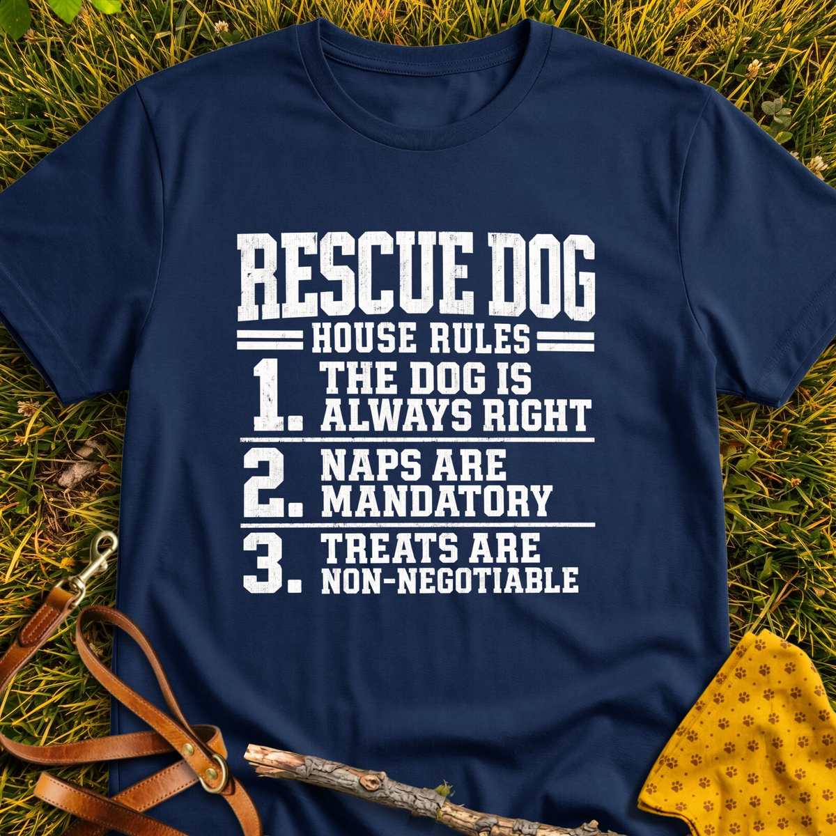 House Rules T-shirt T-shirt in Navy - Furever Mode rescue dog tee