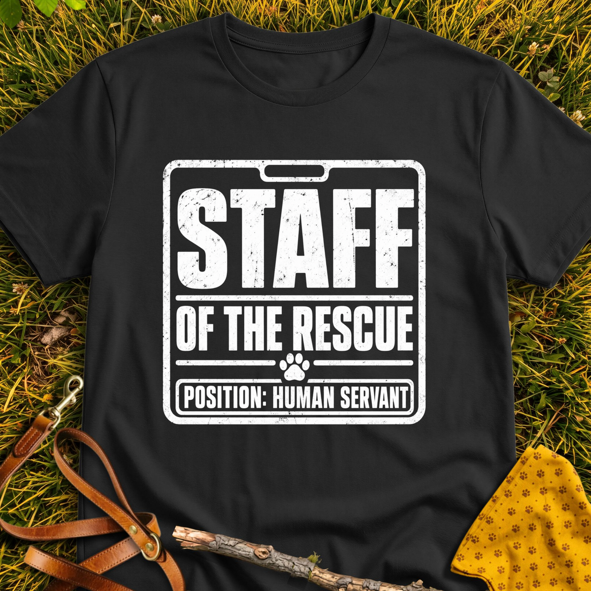 Human Staff T-shirt T-shirt in Black - Furever Mode rescue dog tee