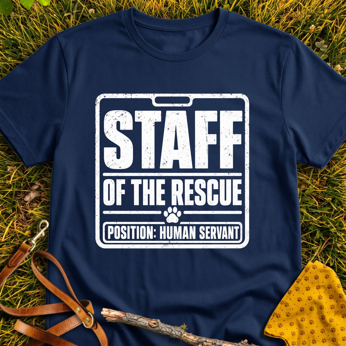 Human Staff T-shirt T-shirt in Navy - Furever Mode rescue dog tee